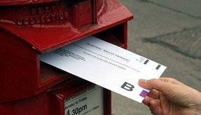 Voting by post 3.4 What happens next Before the election, you will receive a postal ballot pack and a ballot paper that shows you who you can vote for.