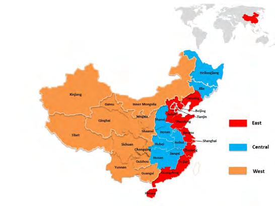 Figure 1 Provinces and Regions in China standards at least once every two years, and compared to the previous legislation, penalties for violations quintupled from a maximum of 100 percent to a