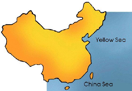 OCEANS AND SEAS: CHINA SEA AND YELLOW SEA. PROVIDED FOOD AND WATER ROUTES FOR TRADE. BOTH SEAS ARE LOCATED IN THE PACIFIC OCEAN.