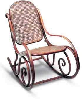 Thonet Rocker Michael Thonet, a cabinetmaker living in Austria in the mid-1800s, invented a process that revolutionized furniture making. He made the bentwood rocker shown here.