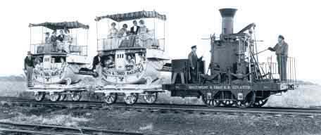 1828 Business and Finance Construction begins on the Baltimore and Ohio Railroad, the first railroad to carry passengers and freight.