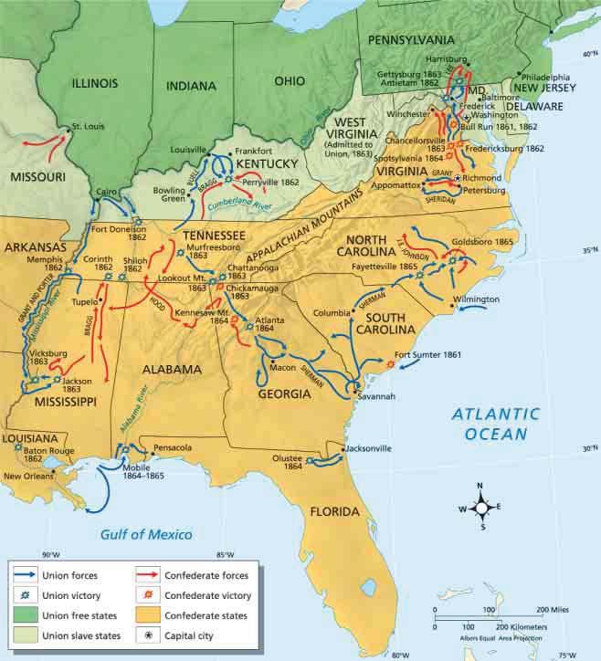 Major Civil War Battles Interpreting Maps Not all the states that permitted their citizens to hold slaves moved to secede from the Union after the election of Abraham Lincoln. Skills Assessment: 1.
