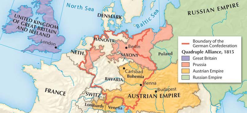Section 4 The Quadruple Alliance included Austria, Russia, Prussia, and Britain.