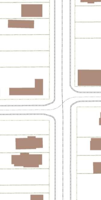 curb centerline curb centerline bldg bldg Diagram 39 Eligible locations of municipal bus shelter or bench with an advertising sign Eligible areas are illustrated with the pattern: Two-way traffic