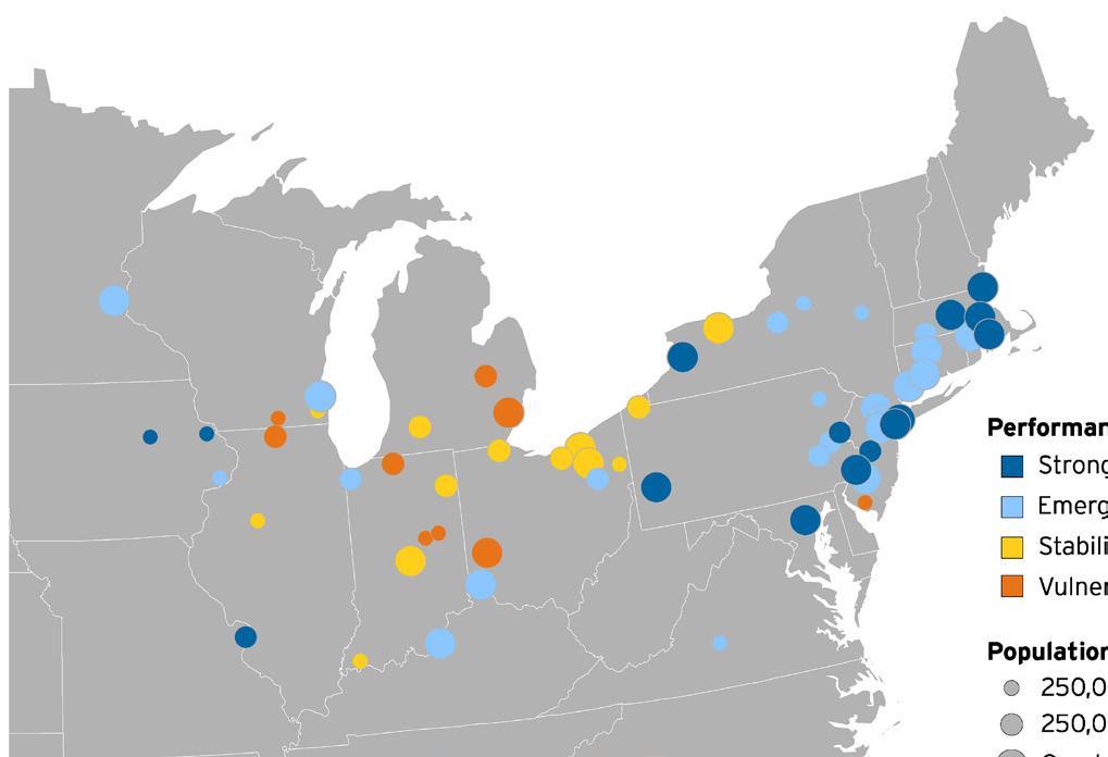 Seventy (70) older industrial cities, predominantly located in lagging parts of the Midwest and Northeast, represent valuable focal points for efforts to promote economic growth and inclusion.