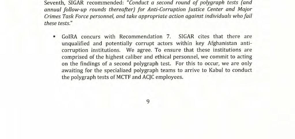SIGAR 18-51-AR/Afghanistan s