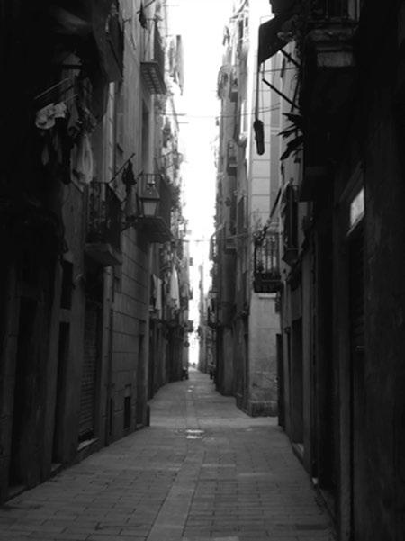 13 Following People, Visiting Places, and Reconstructing Networks. Researching 261 Fig. 13.3 Carrer Sant Pere Mitja (Barcelona) deserted as both examples.