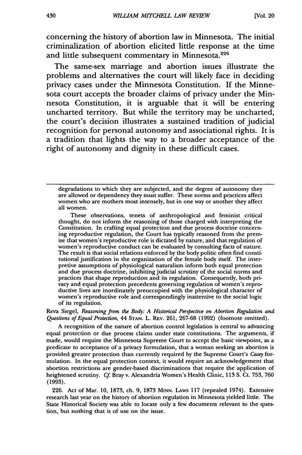William Mitchell Law Review, Vol. 20, Iss. 2 [1994], Art. 6 http://open.