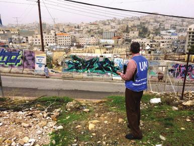 OHCHR staff member on a monitoring mission to Hebron.
