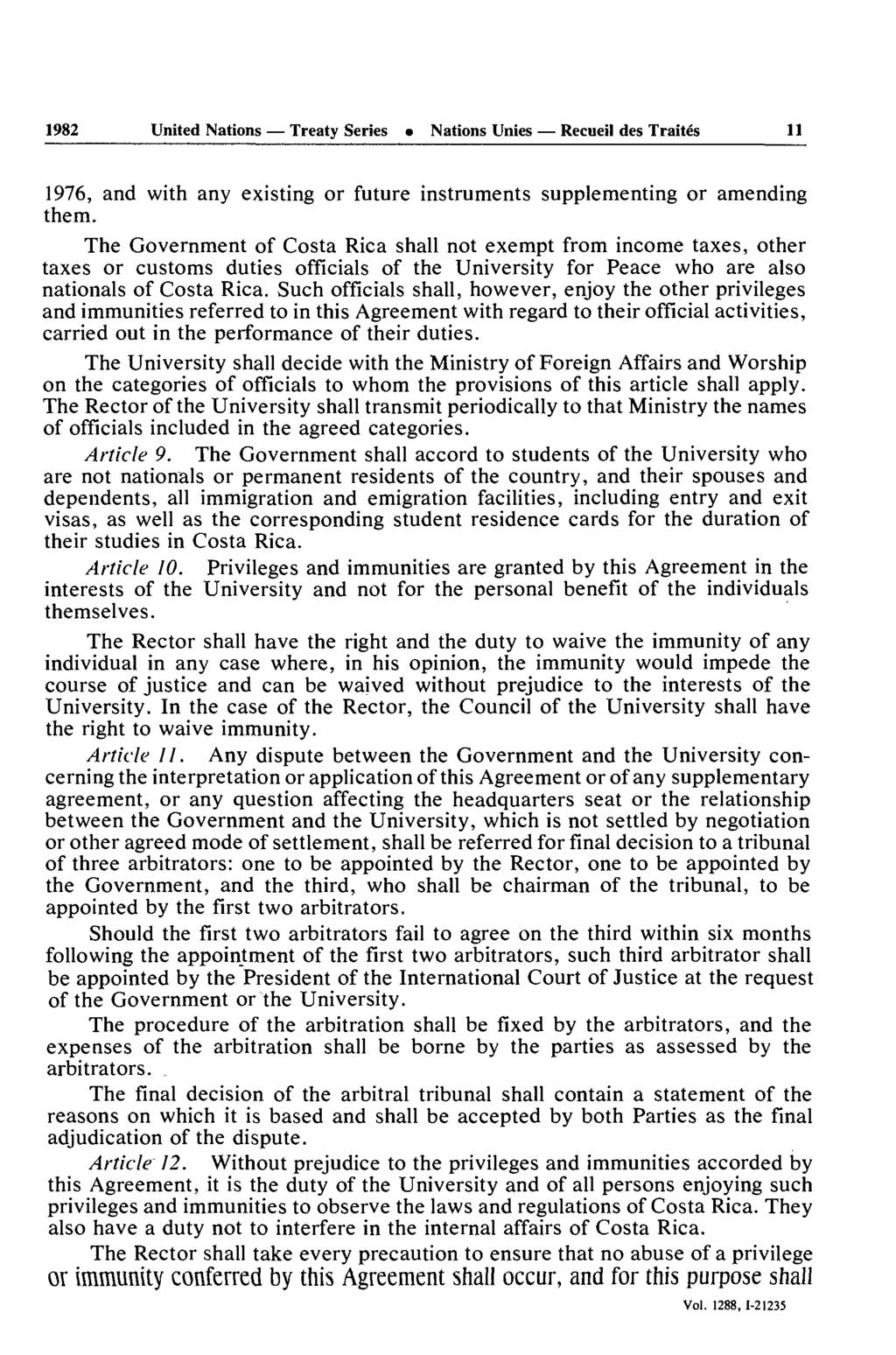 1982 United Nations Treaty Series Nations Unies Recueil des Traités 11 1976, and with any existing or future instruments supplementing or amending them.