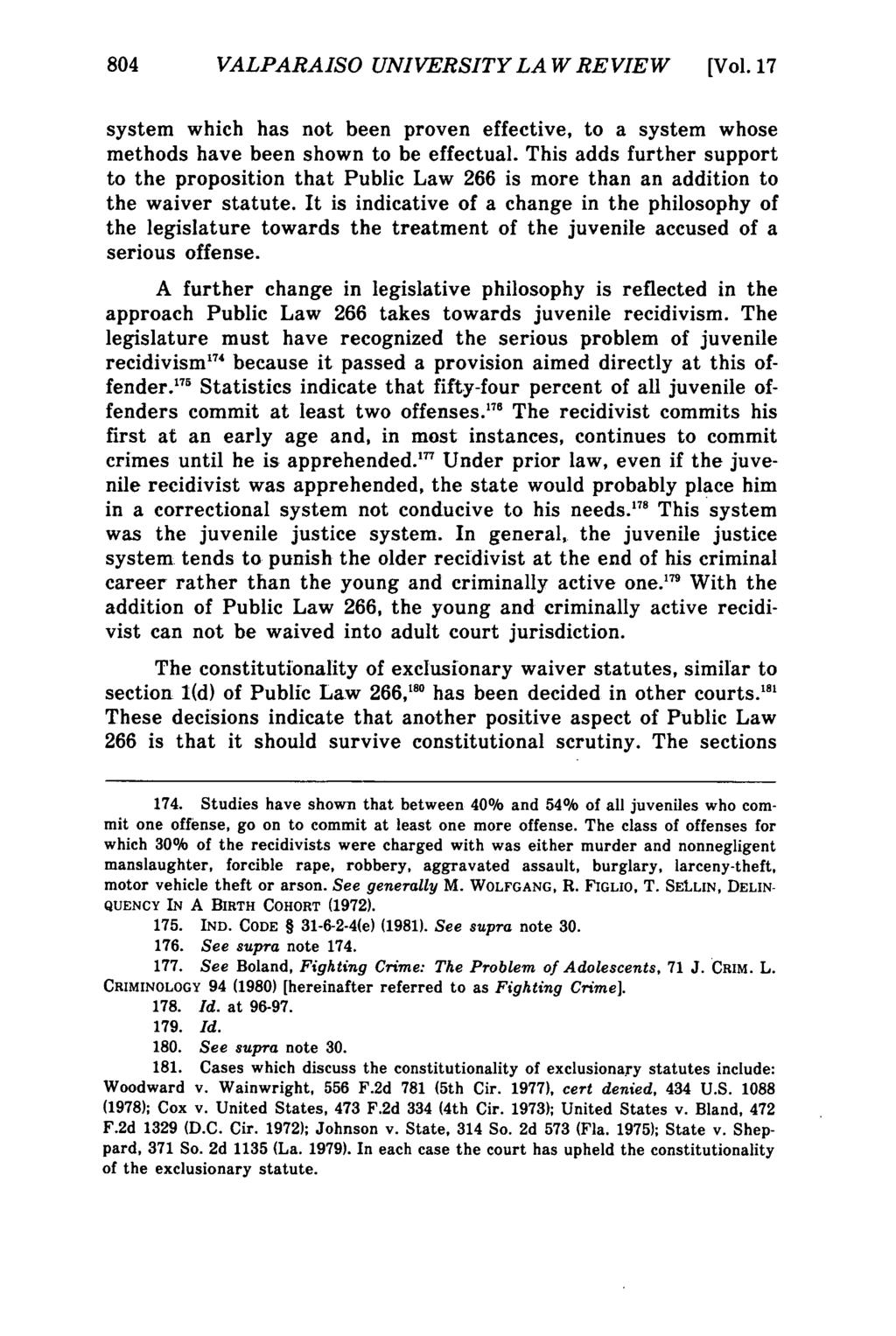 Valparaiso University Law Review, Vol. 17, No. 4 [1983], Art. 9 804 VALPARAISO UNIVERSITY LAW REVIEW [Vol.