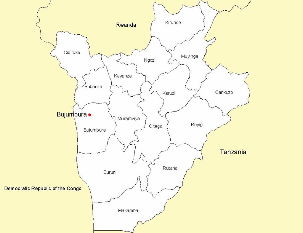 Annex 2: Map of Burundi and location of ECHO operations: BURUNDI GLOBAL PLAN 2003/2004 Legend Water/ sanitation Health