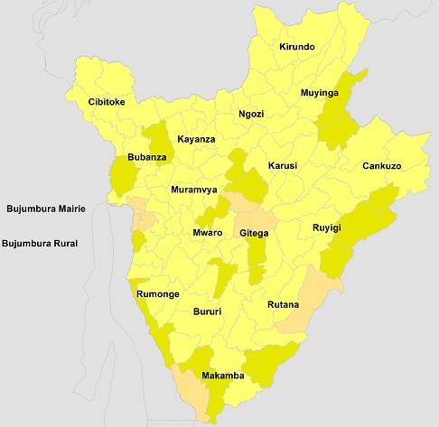 from the provinces of Bujumbura Mairie (24%), Gitega (23%) and Makamba (14%).