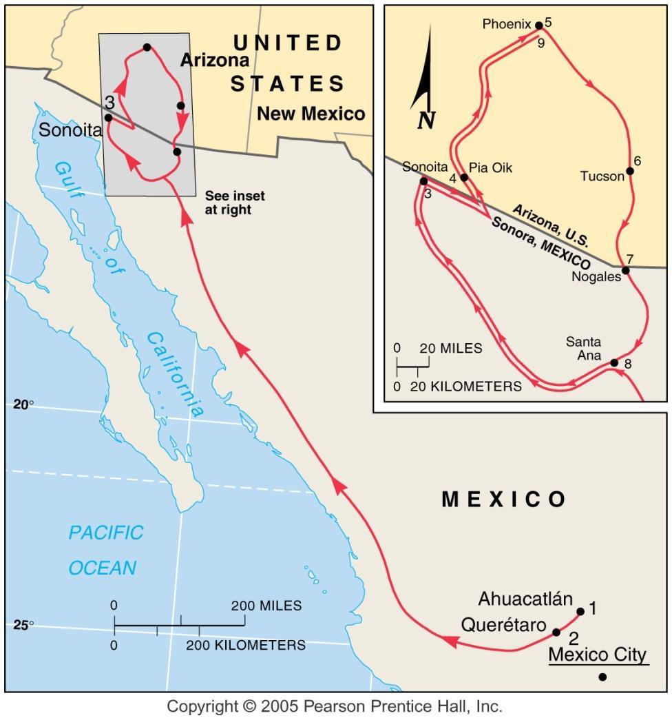Fig. 3-7: The complex route of one group of undocumented