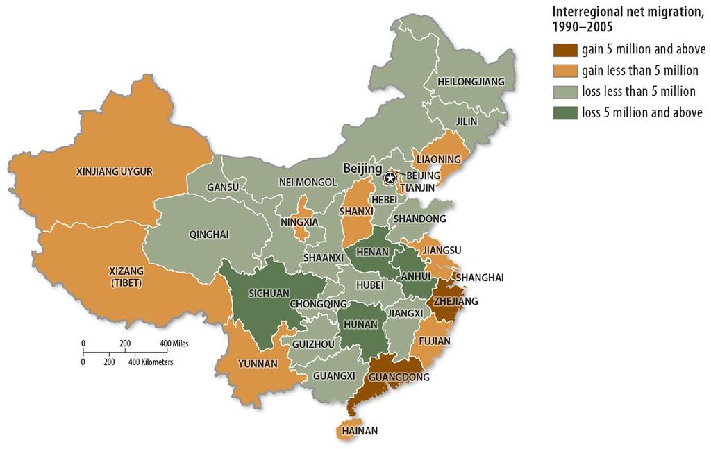 2.2 Interregional Migration in China Figure 3-16: Interregional