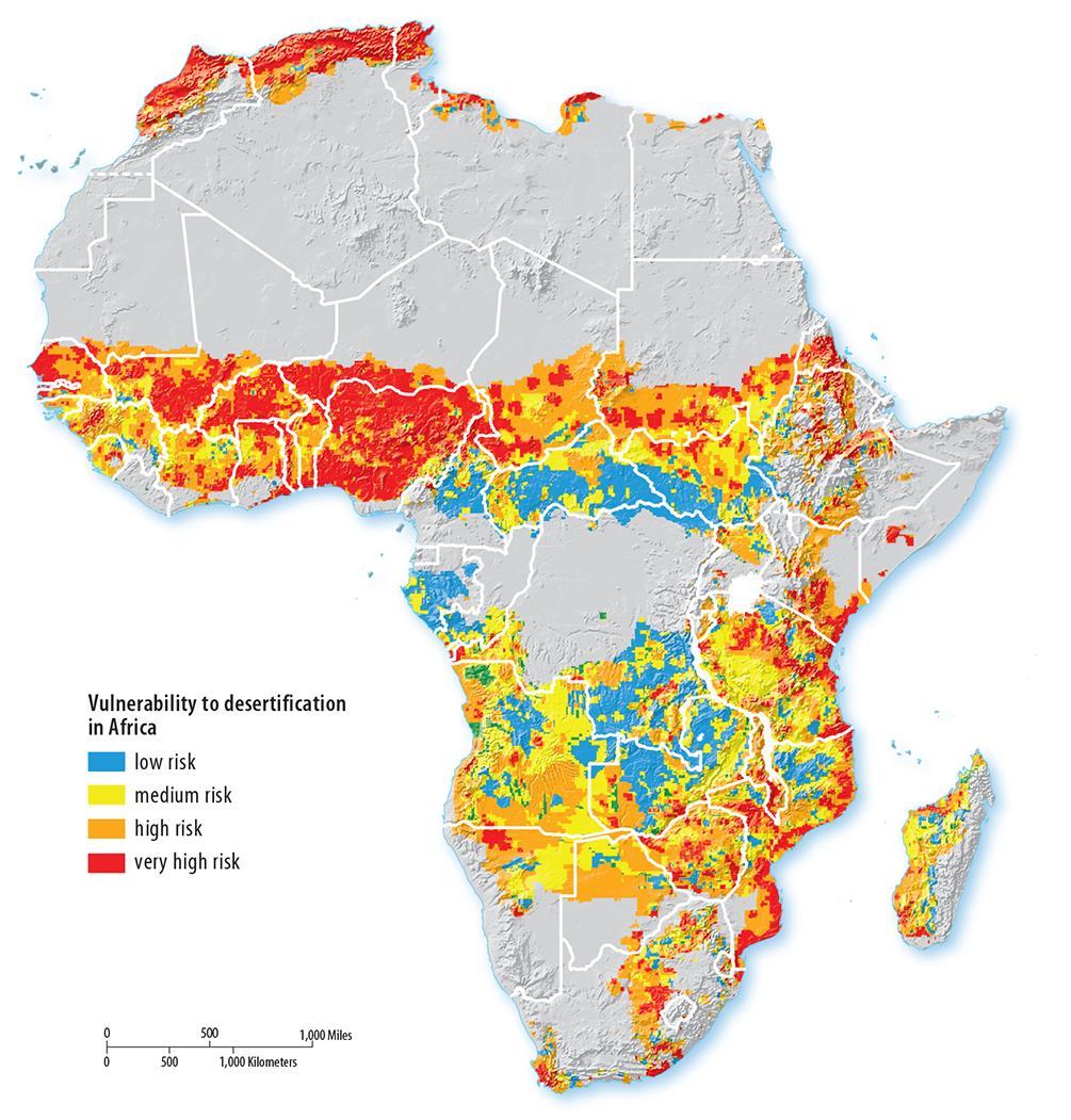 Desertification risk in Africa