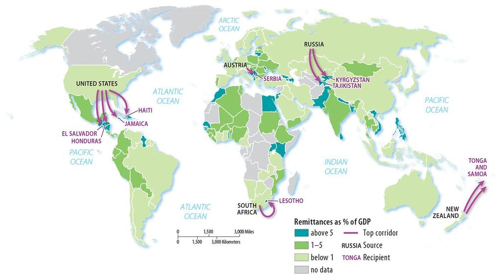 3.3 International Migration Flows, 2005 2010 Figure 3-31: India and China receive the largest