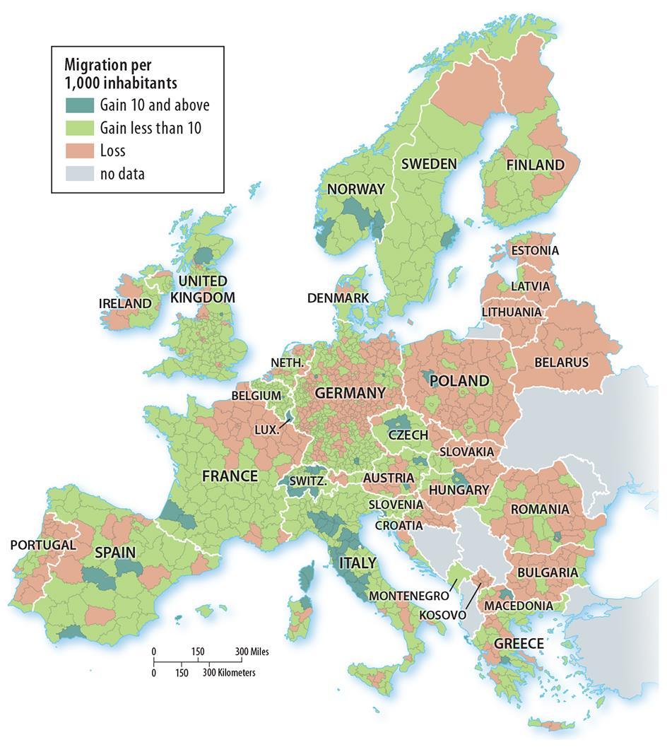 4.4 Net Migration in Europe Figure 3-44: Eastern Europe is a