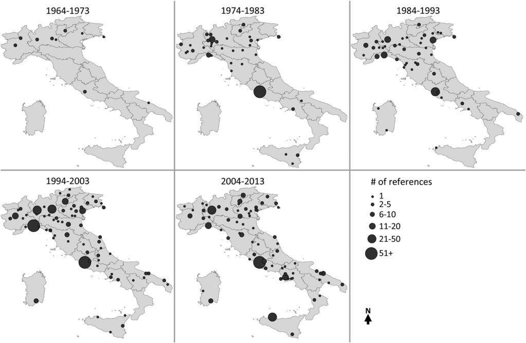 1126 R. D. KELEMEN AND T. PAVONE Figure 1. The spatial distribution of preliminary references, 1964 2013.