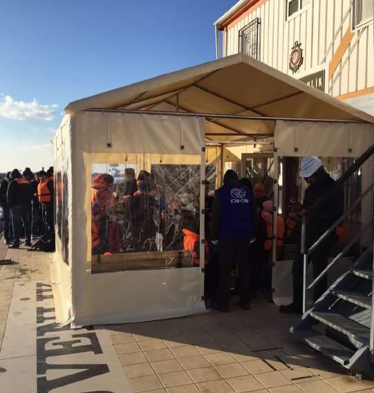 Turkey (continued) border of Kucukkuyu, IOM also provided one tarpaulin tent where refugees and migrants will be hosted to avoid the harsh winter conditions.