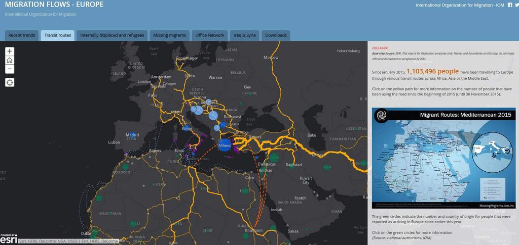 Europe / Mediterranean Migration Response IOM s online portal provides information on trends and transit routes related to the Europe / Mediterranean migration crisis.