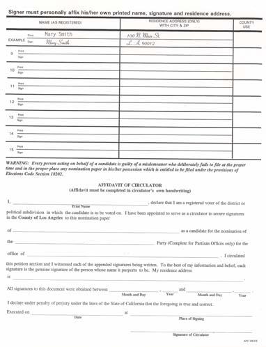 CANDIDATE NOMINATION PROCESS (continued) Nomination Paper Form is prepared from information provided on the Candidate Registration and Qualification form.