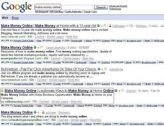 Purpose Ranking on the front page of Google for Make Money Online is the goal of thousands of online entrepreneurs. It's like the Holy Grail of Internet Marketing.