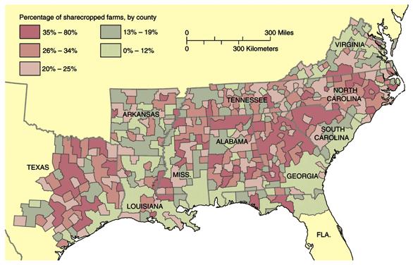 Despite Radical Reconstruction Southern land still concentrated in hands of rich Concentration on cotton production Freedmen still had problems finding farm land and jobs Homestead Act of 1866