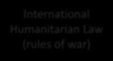 International Humanitarian Law (rules of war) International Human Rights Law