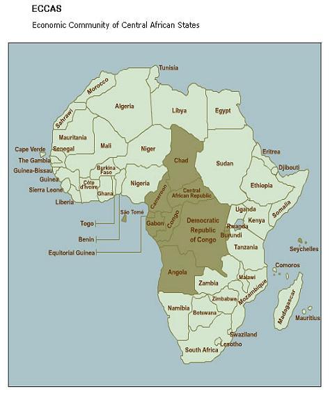 4 Economic Community of Central African States (ECCAS) PSD/EW/CEWS HANDBOOK 2008 Page 28 create new map CEEAC/ECCAS was established on 18 October 1983 by the UDEAC members and the members of the