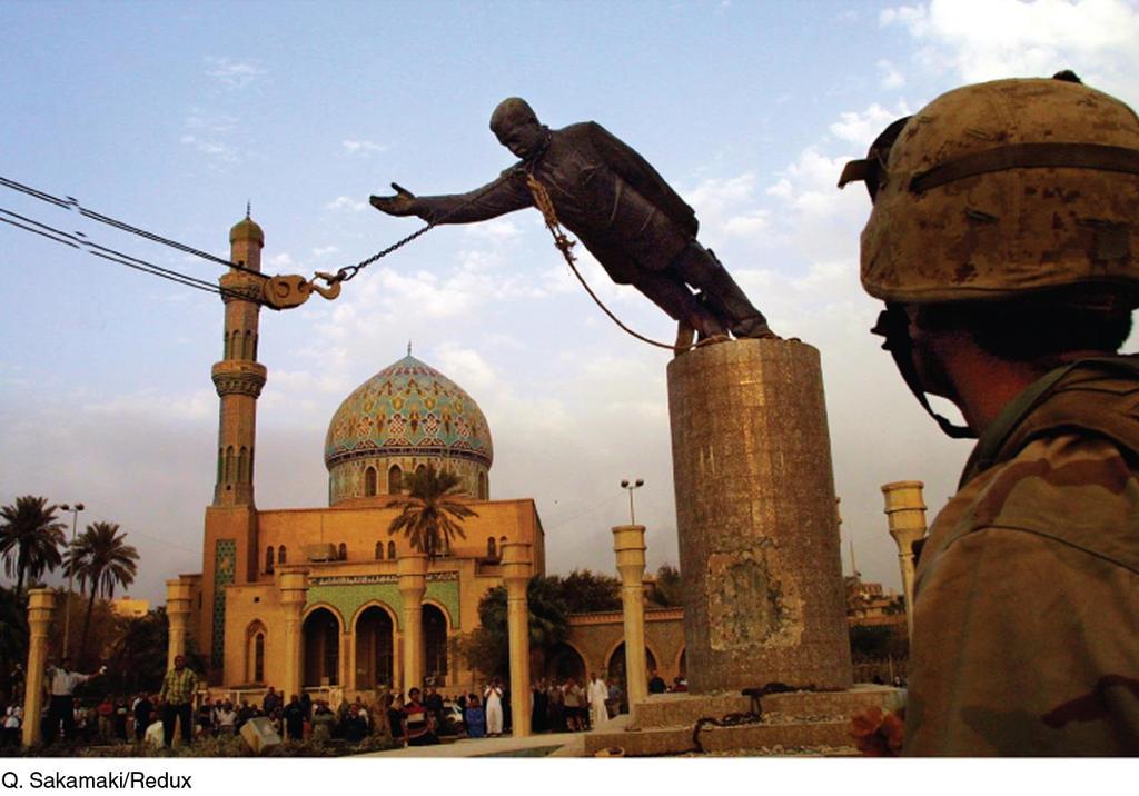The destruction of a statue of Saddam Hussein in Baghdad became a symbol of his regime s defeat in 2003 by a U.S.-led coalition.