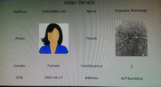 Candidate list is displayed on screen of respective constituency to which the voter belongs to Figure 16.