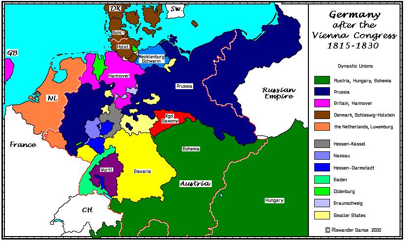 GERMANY Following the Congress of Vienna, 39 German States formed the