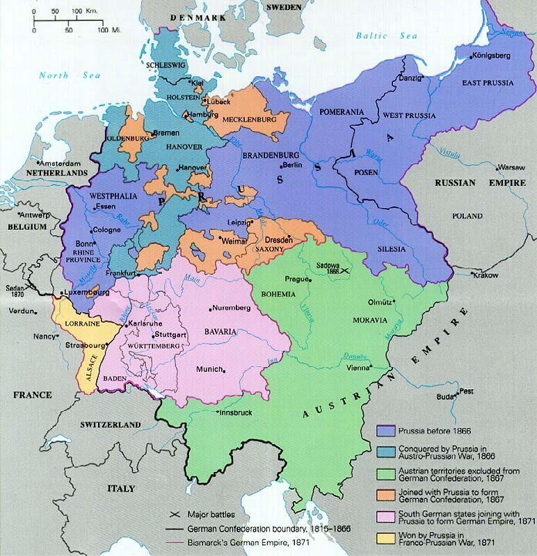 STEPS TO GERMAN UNIFICATION 1866: Seven Weeks War Prussia took control of northern Germany.