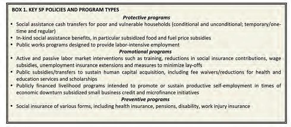 Social Protection Policy Responses to Crisis I.