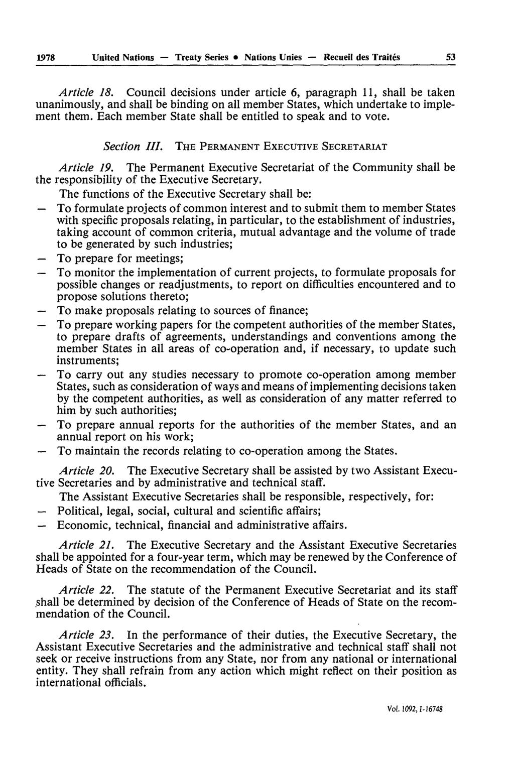 1978 United Nations Treaty Series Nations Unies Recueil des Traités 53 Article 18.