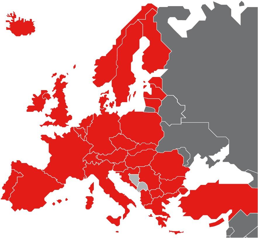 38 member states EU 27 member states + Albania Croatia Iceland Liechtenstein Former Yugoslav Republic of Macedonia Monaco Norway San Marino Serbia