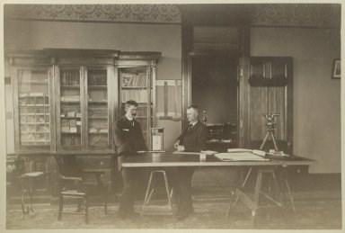 Above, Elwood Mead, right, in his office in the Wyoming State Capitol Building in Cheyenne ca. 1895.