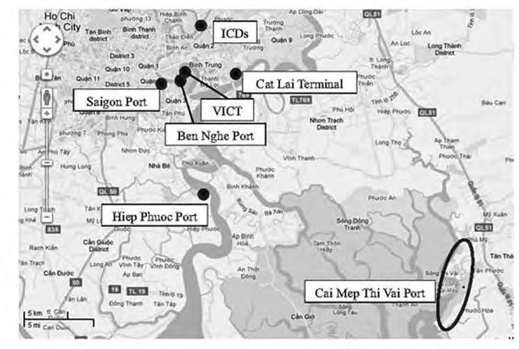 (b) Ho Chi Minh Port As shown in Figure 2.5-18, Ho Chi Minh Port consists of several terminals. Cat Lat Terminal managed by Saigon New Port Authority is the biggest one in Vietnam.