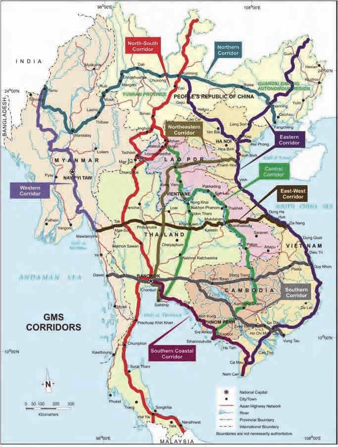 2.2 Geographical Location and International Transport Network (1) Geographical Location of Cambodia Economic growth in the Southern Economic Corridor (SEC) of Cambodia, Thailand and Vietnam have been