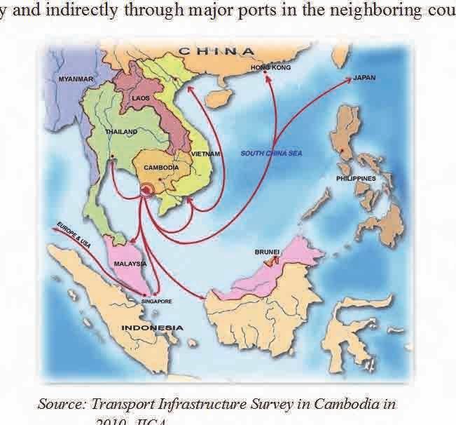 2-3 Trans-Asia Railway Plan (GMS Region) (4) International Maritime Transport Network In Cambodia, there are two (2) major international ports: one is Sihanoukville International Port and the