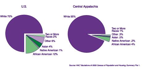 FIGURE 3.1 Race in Central Appalachia region s population resides in these nonmetro counties.