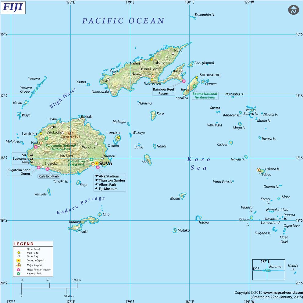 MAP OF FIJI