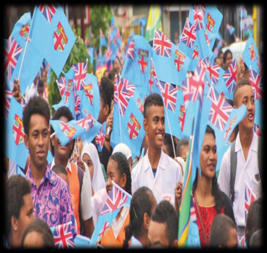 FIJI STATS POPULATION 869,458 (e) 53.4%urban 46.6 rural 62% below the age of 34years LITERACY % of pop age 15yrs > Male 95.5% Female 91.