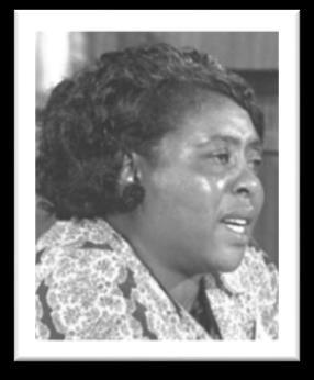Fannie Lou Hamer (1917-1977) Civil rights activist who was brutally beaten by police in 1963, was a