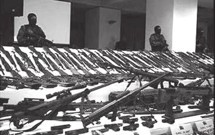 Figure 4: High-Powered Firearms Seized by the Government of Mexico in a Single Confrontation with Criminal Organizations in November 2008 Source: CENAPI.