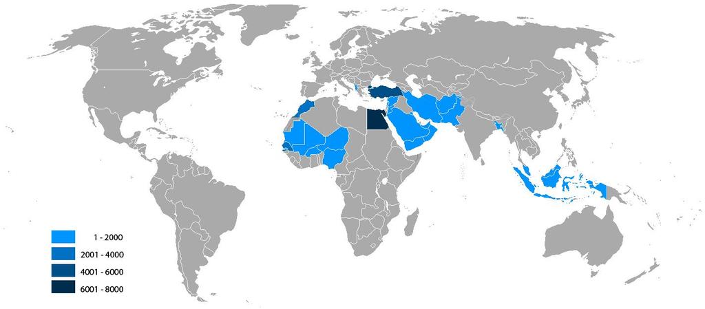 Average Outbound Students to Muslim Nations
