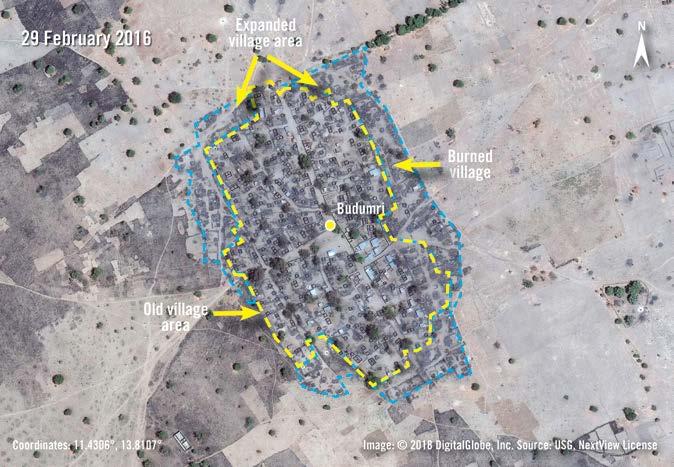 Since 17 October 2014, the village appears to have expanded which is likely related to the movement of IDPs in the area. The new areas are highlighted in blue.