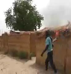 Stills taken from a video showing a military operation in Bama local government in 2015. The video shows how what appear to be soldiers and members of the Civilian JTF burn houses and properties.