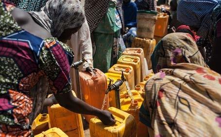 Women collecting water in Bama Hospital camp, December 2016 AFP/Getty Images MOVEMENT RESTRICTIONS IN OTHER CAMPS The movement restrictions imposed in Bama Hospital/Secondary School camp are not